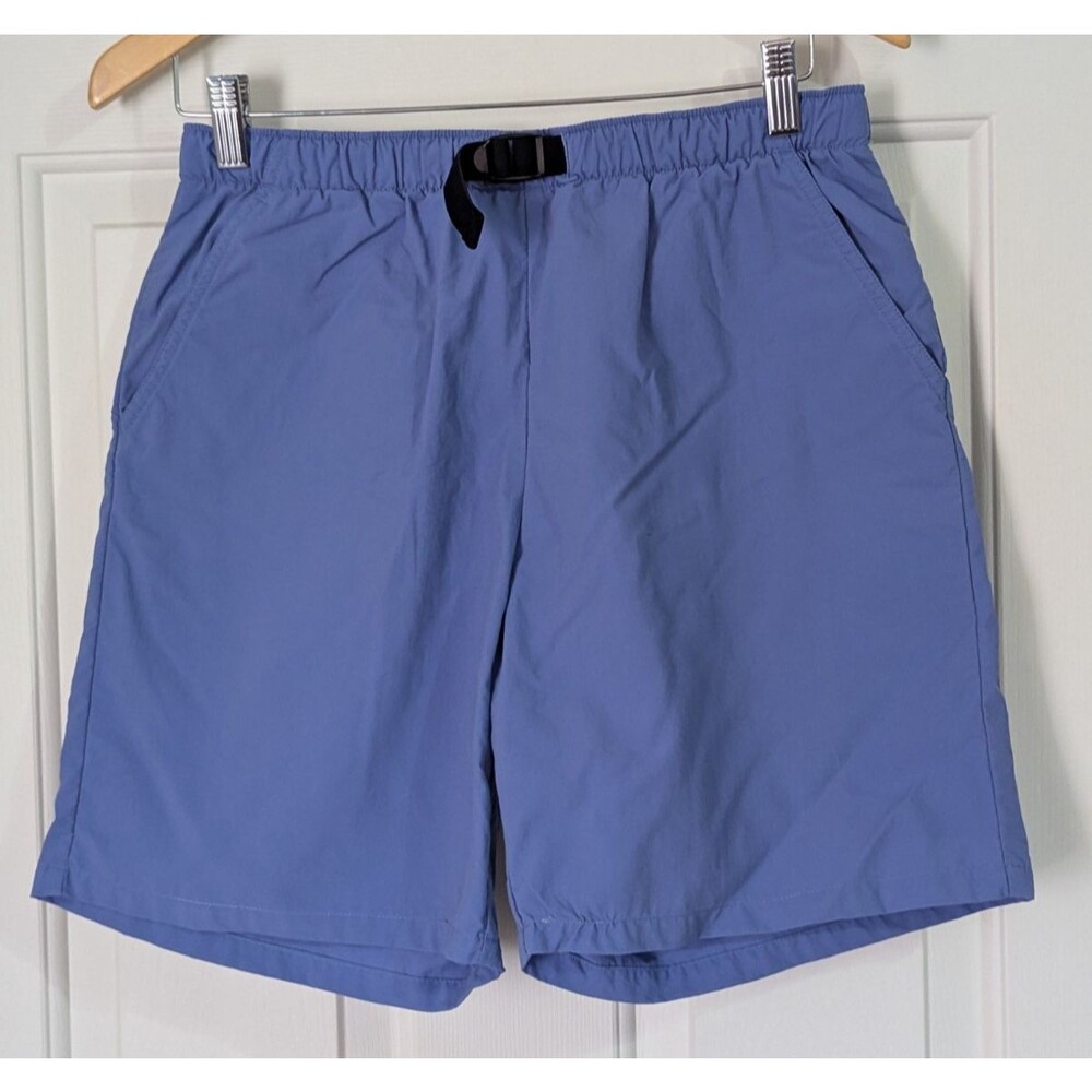 Columbia Trail Shorts Womens Small Blue Webbing Belt Hiking Outdoor Gorpcore EUC